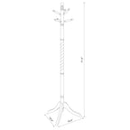 Riona 6 Hook Freestanding Wood Coat Rack Hat Hanger Merlot