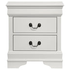Louis Philippe 2-drawer Nightstand Bedside Table White
