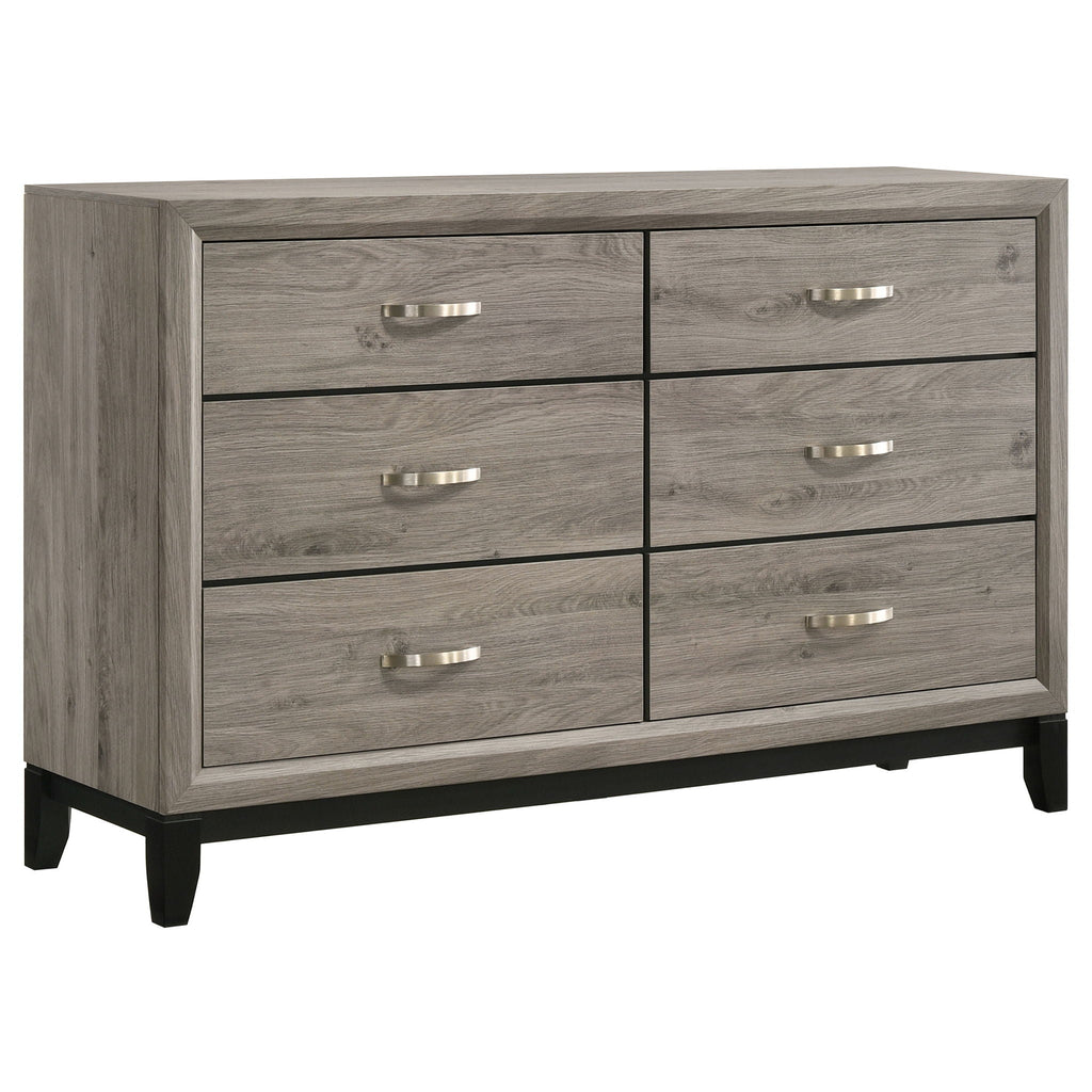 Valen 6-drawer Bedroom Dresser Cabinet Light Taupe