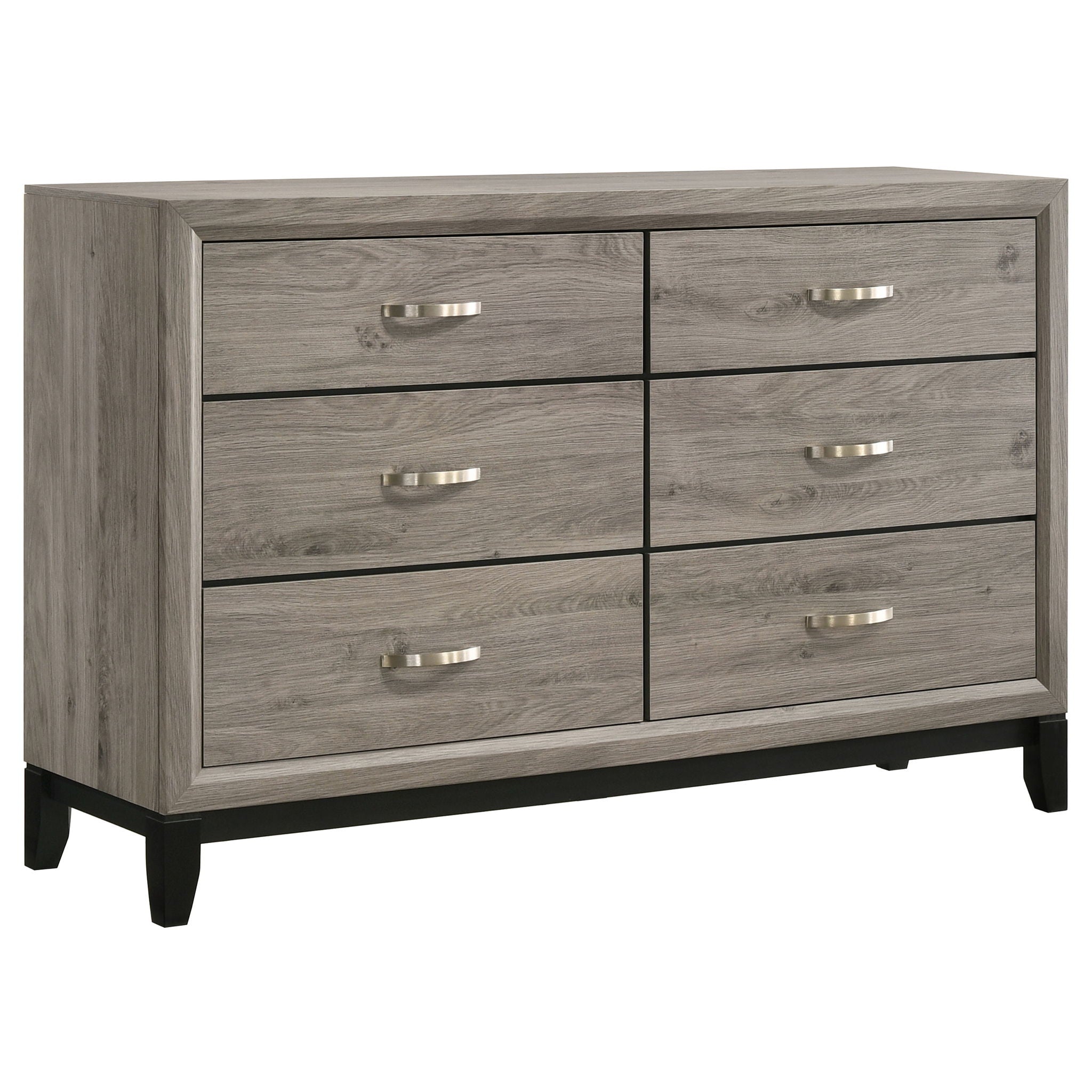 Valen 6-drawer Bedroom Dresser Cabinet Light Taupe