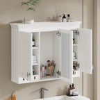 Wall Mount Mirror Cabinet With Adjustable Shelves, Soft Closing Hinges