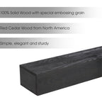 48'' Embossed Fireplace Mante, Wall Mounted Floating Shelf - Black