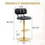 Adjustable Height Bar Stools & Footrest For Kitchen Island (Set of 2)