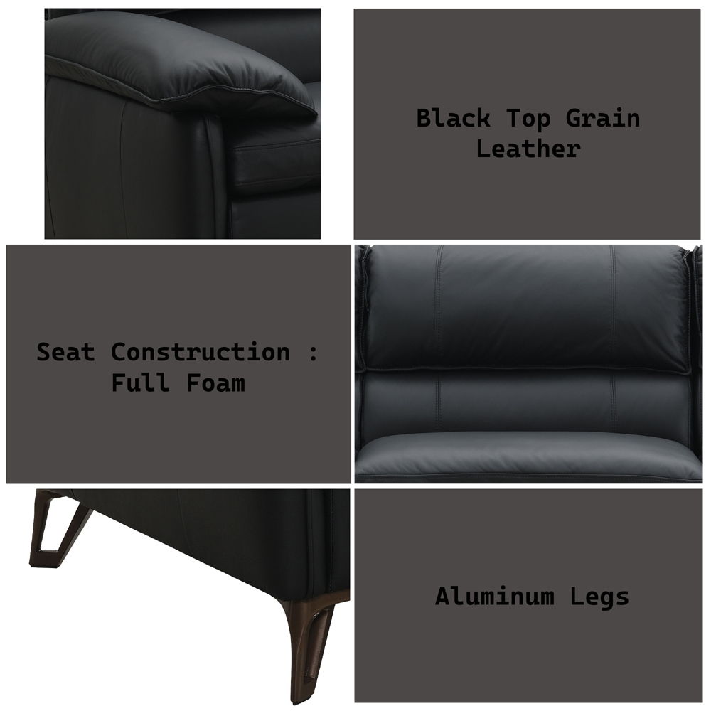 Eilene - Chair - Black Top Grain Leather