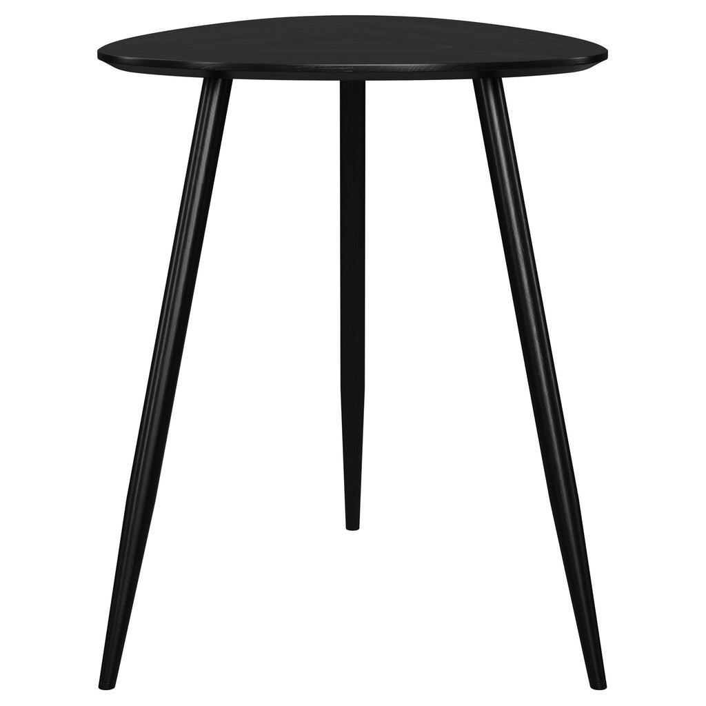 Odessa Triangular Solid Wood End Table Black
