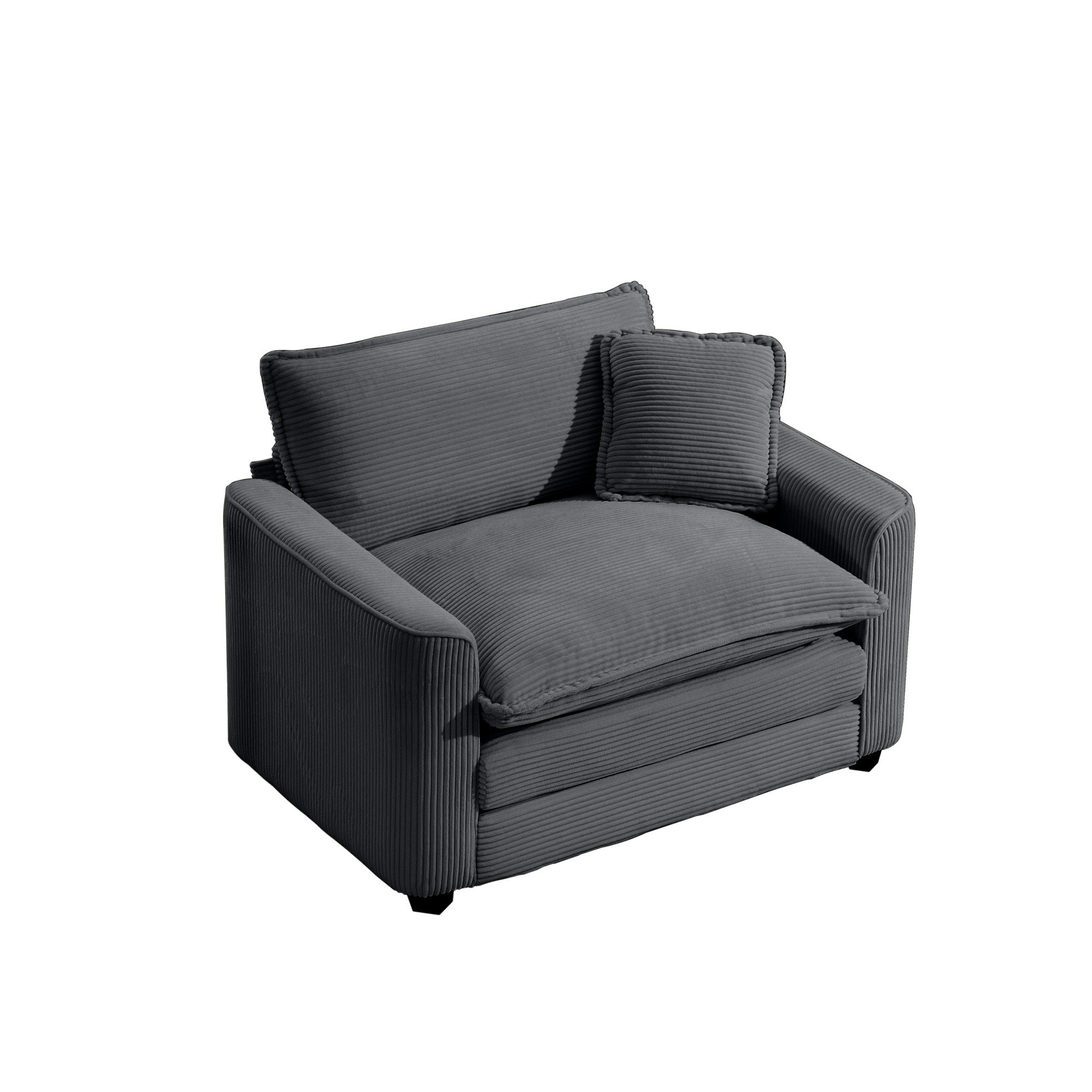 Modern Classic Fabric Single Chair Deep Seat Sofa With Pillow
