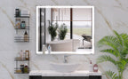 LED Bathroom Vanity Mirror Wall Mounted Adjustable / Warm / Natural Lights Anti-Fog Touch Switch With Memory Modern Smart Large Bathroom Mirrors