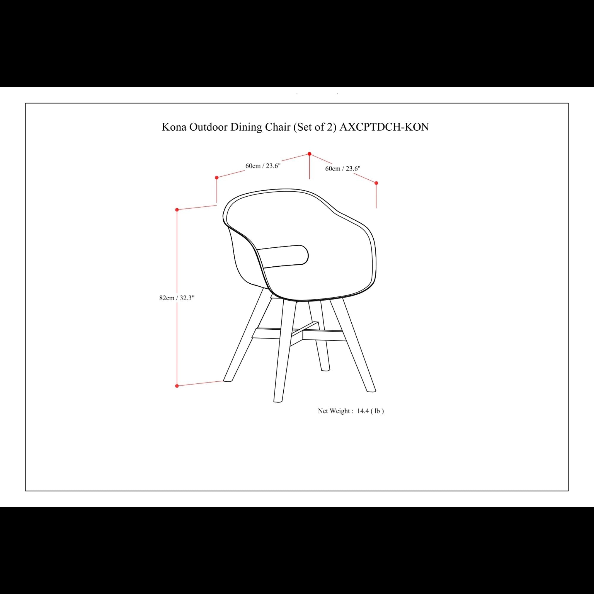 Kona - Outdoor Dining Chair In Plastic (Set of 2)