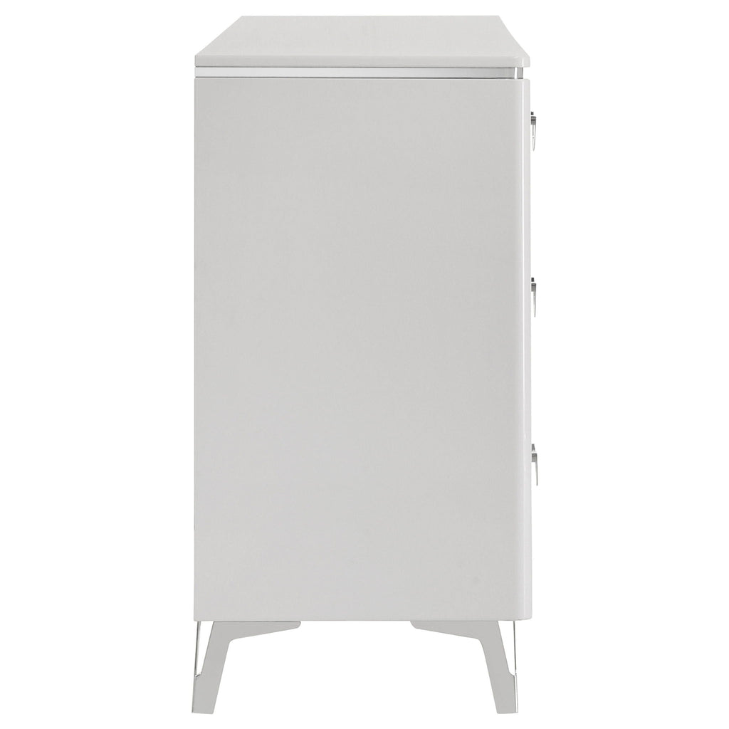 Cassia 6-drawer Bedroom Dresser Cabinet White High Gloss