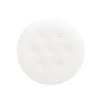 Yolanda - Round Upholstered Accent Ottoman - Almond White