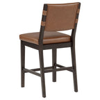 Tegan Faux Leather Upholstered Counter Height Chair Cognac (Set of 2)