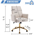Ergonomic Mid-Back Office Chair With Gold Base