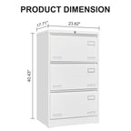 Filing Cabinet Lateral File Cabinet 3 Drawer, Locking Metal File Cabinets Three Drawer, Office Filing Cabinet With Lock Drawers For Home Office
