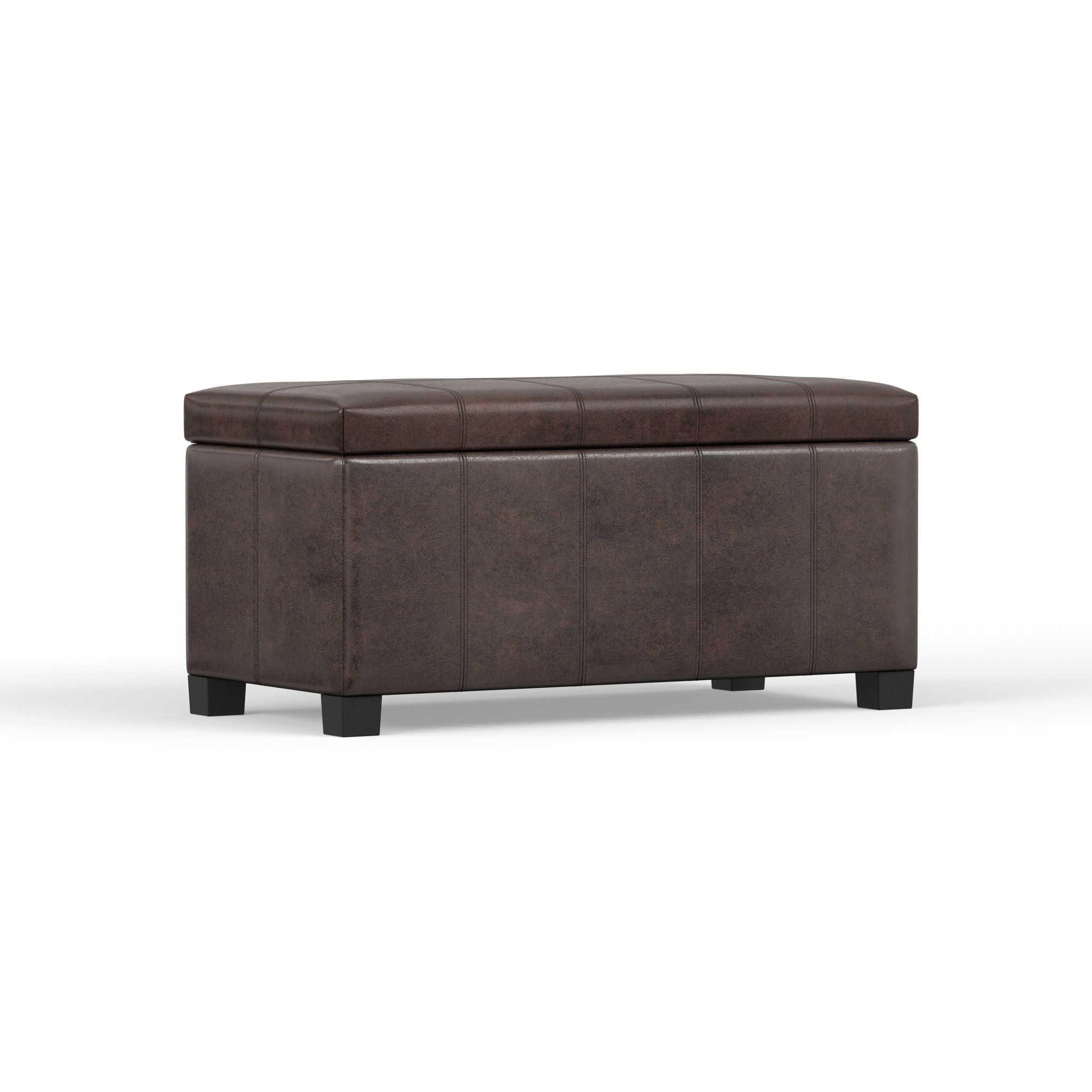 Dover - Storage Ottoman Bench - Distressed Brown