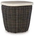 Kimora - Square End Table - Beige / Dark Brown