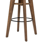 Spencer - Minimalist Oak Adjustable Bar Counter Stool - Walnut Brown Oak