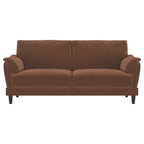 Selma Velvet Upholstered Crescent Arm Sofa Rust