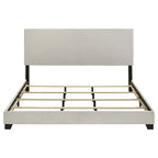 Dorian Fabric Upholstered Eastern King Panel Bed Cream