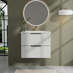 Modern Wall Mounted Floating Bathroom Vanity With Sink And Drawers