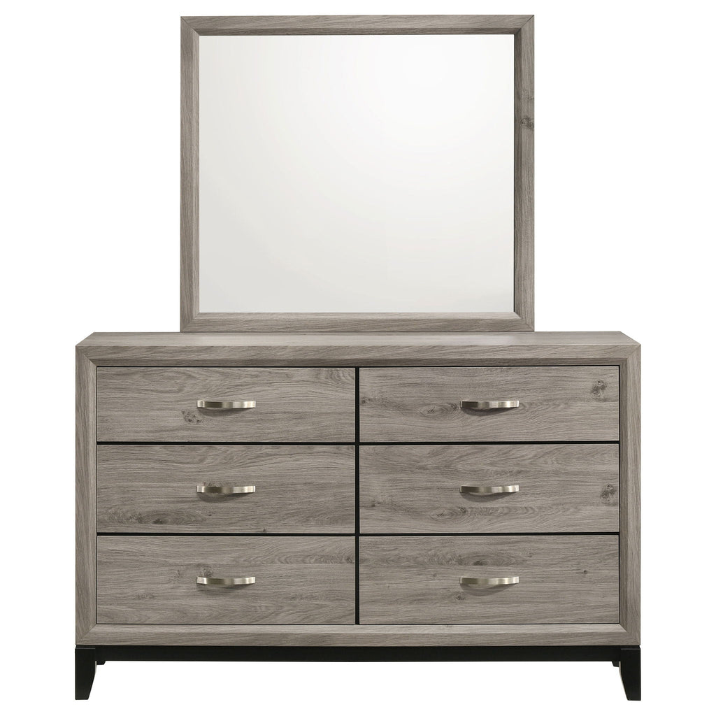 Valen 6-drawer Bedroom Dresser and Mirror Light Taupe