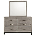 Valen 6-drawer Bedroom Dresser and Mirror Light Taupe