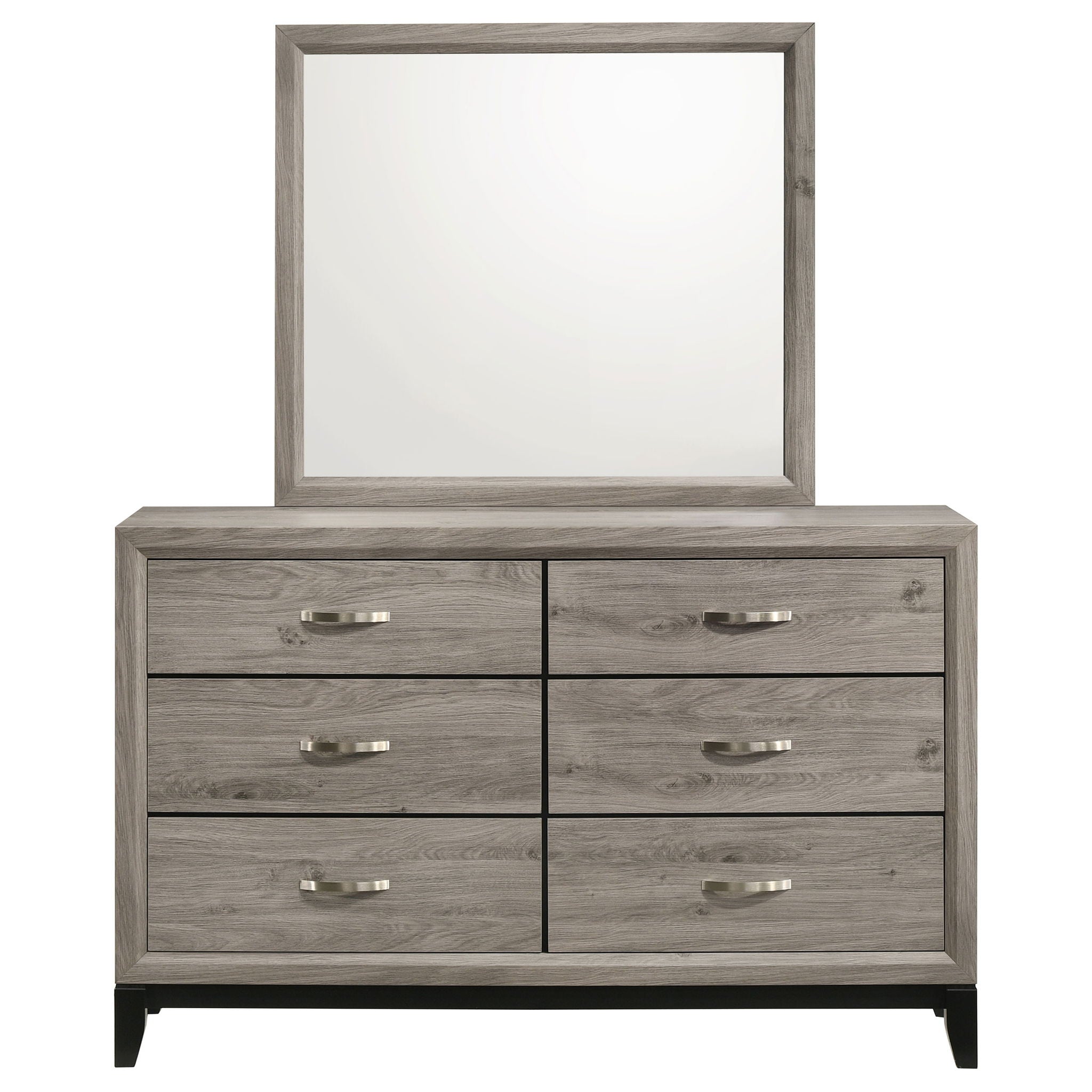 Valen 6-drawer Bedroom Dresser and Mirror Light Taupe