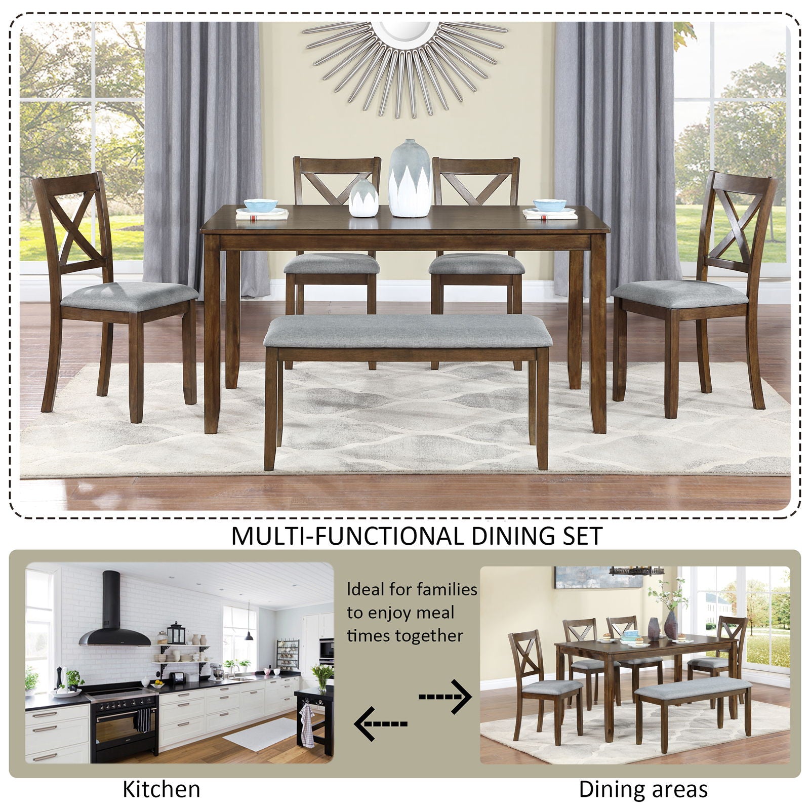 Kitchen Dining Set, Rectangular Dining Table