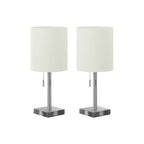 Lighting, Table Lamp, USB Port Included, Nickel, Contemporary (Set of 2)