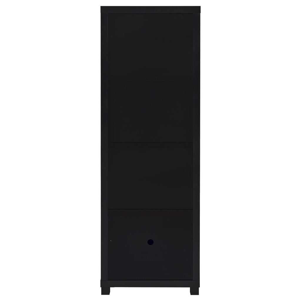 Sachin 3-shelf Engineered Wood Media Tower Black