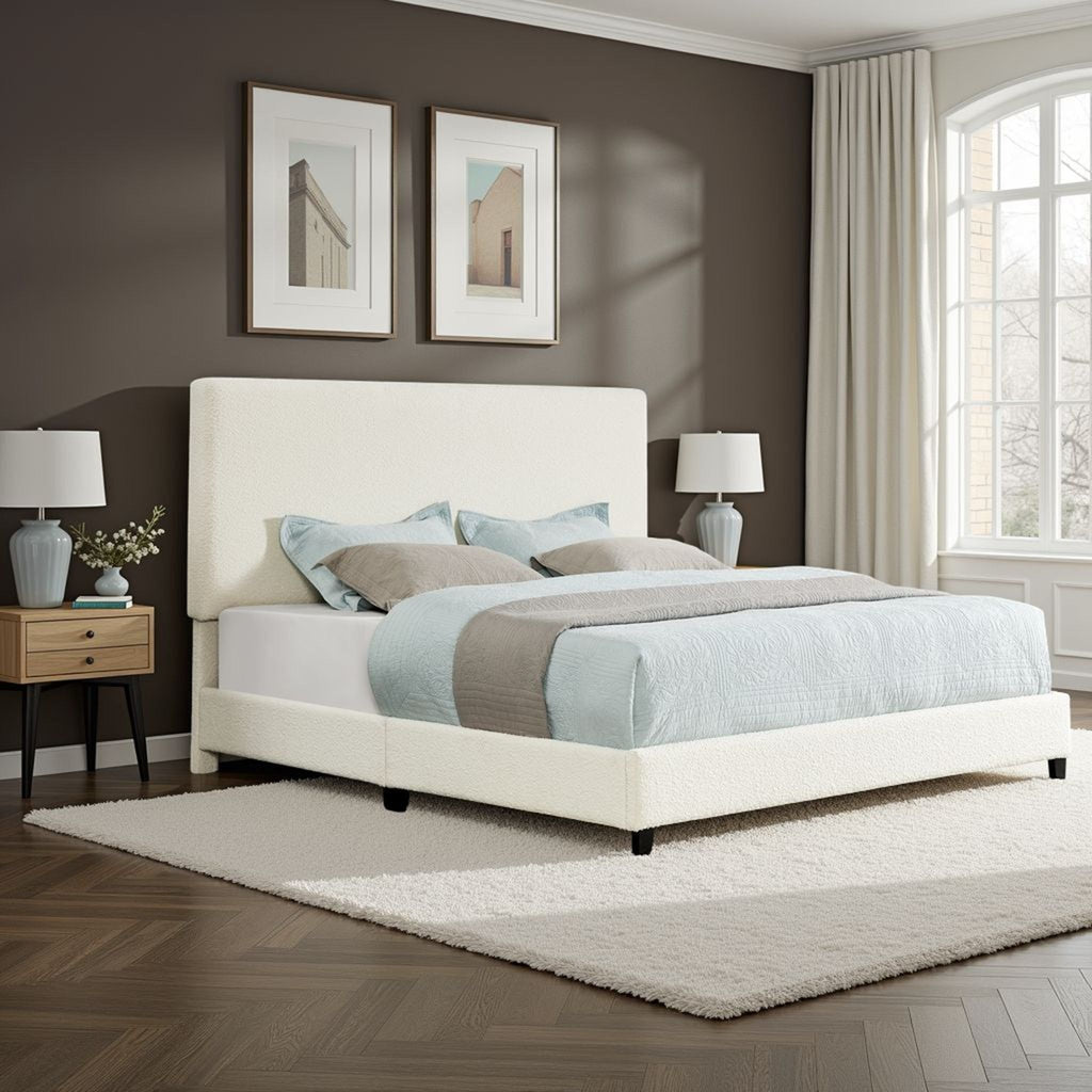 Platform Bed & Upholstered Headboard