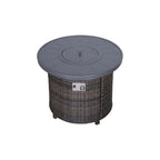 Rattan Patio Set With Comfortable Cushions And Fire Pit