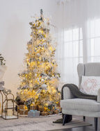 Christmas Ball Ornaments, Glass Decorative Hanging Ball Christmas Tree Ornaments, For Holiday Party Decorations (Set of 6) - White