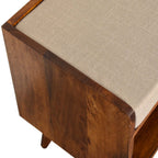 Solid Wood Bench With Upholstered Sea