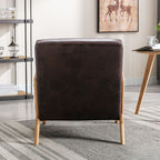 Open Framed Armchair With Cushioning Brown - Dark Brown