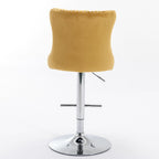 Swivel Barstools Adjusatble Seat Height From 25-33", Modern Upholstered Base Bar Stools With Backs Comfortable Tufted For Home Pub And Kitchen Island (Set of 2)