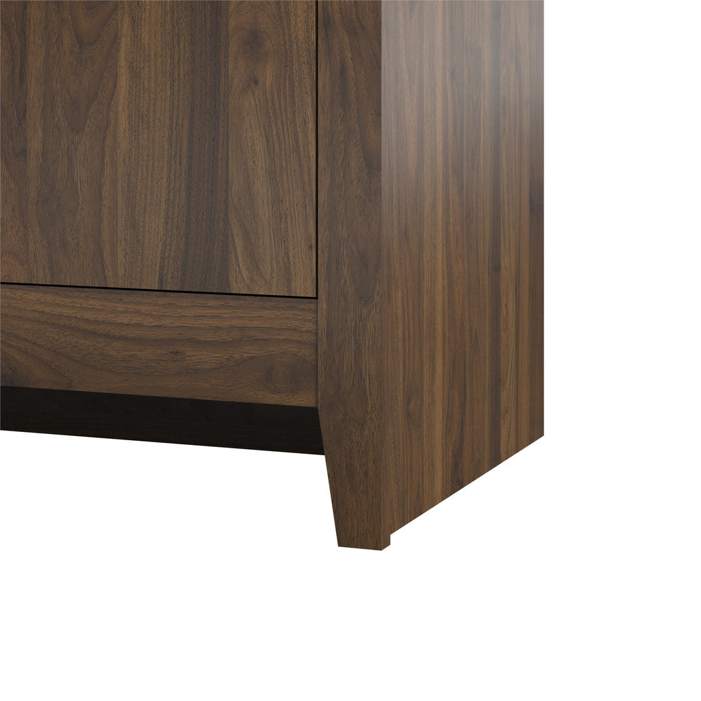 TV Stand For TVs Up To 65" With Open Shelves And Storage Cabinets - Walnut