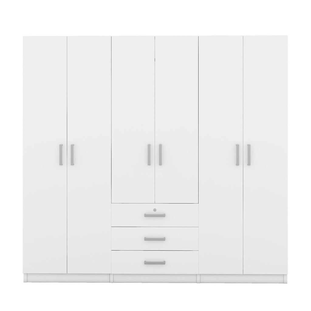 6 Doors Wardrobe Storage For Bedroom, With Big Drawers