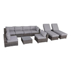 Seating Set With Cushions Handcrafted Wicker Design