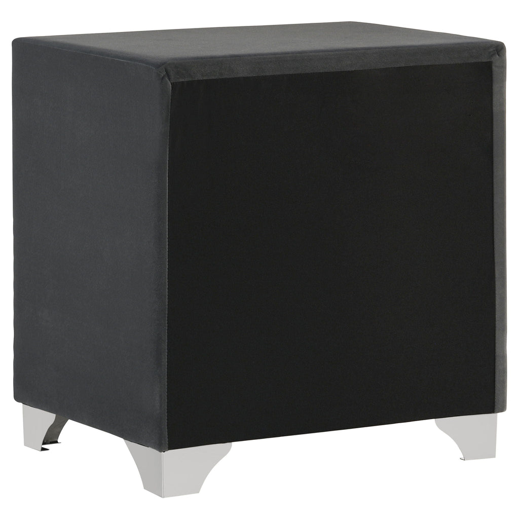 Melody Upholstered 2-drawer Nightstand Grey