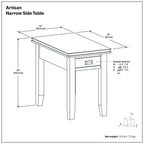 Artisan - Handcrafted Narrow Side Table