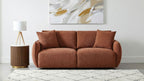 Elysia Chenille Upholstered Modular Lounge Loveseat Coral