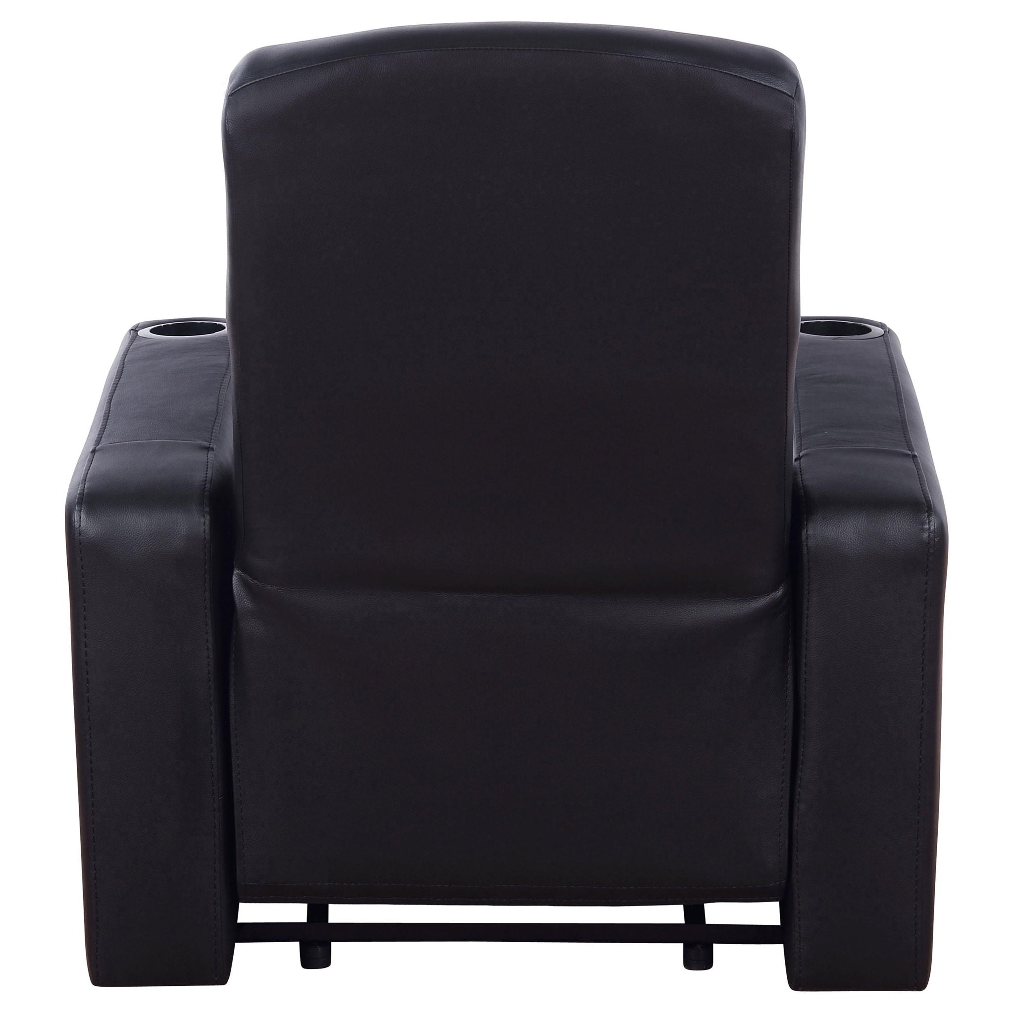 Upholstered Recliner With Cup Holder Comfort Lounge Chair - Black