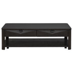 Marcelo Wood Coffee Table with 2 Drawers and Shelf Coffee