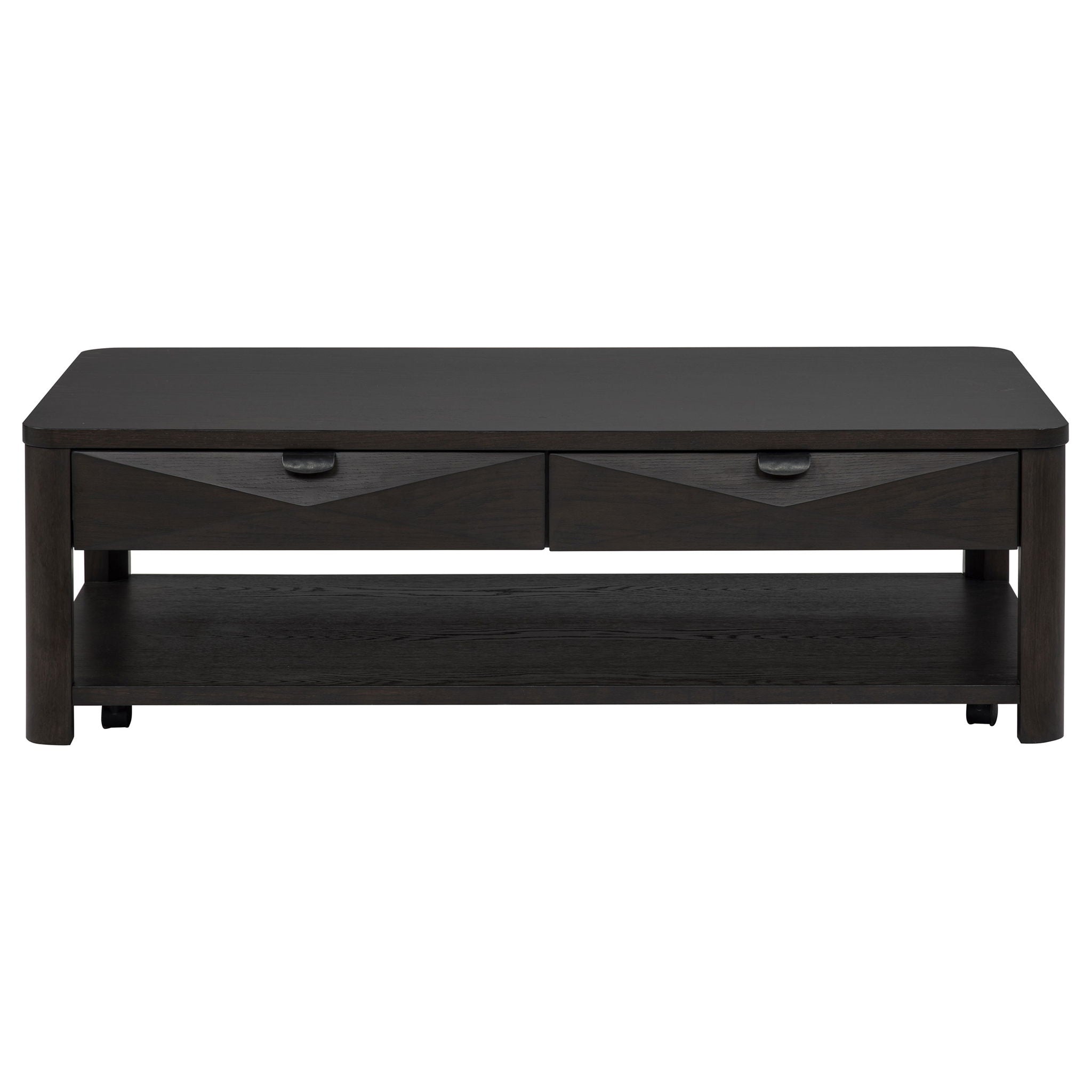 Marcelo Wood Coffee Table with 2 Drawers and Shelf Coffee