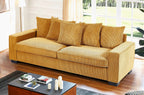 Luxe Sofa With 5 Matching Toss Pillows, Sleek Design, Spacious And Comfortable 3 Seater Couch
