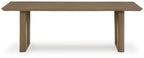 Serene Bay - Rectangular Dining Table With Umbrella Option - Dark Brown
