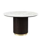 Clayten - Around Dining Table - Marble / Espresso