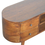 Solid Wood Rounded Entertainment Unit