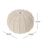 Bordeaux - Knitted Round Pouf Ottoman And Floor Cushion