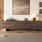 TV Stand For TVs Up To 85", Entertainment Center, Cable Management, Push Openers, Soft Closing Hinges & Adjustable Shelves - Dark Brown